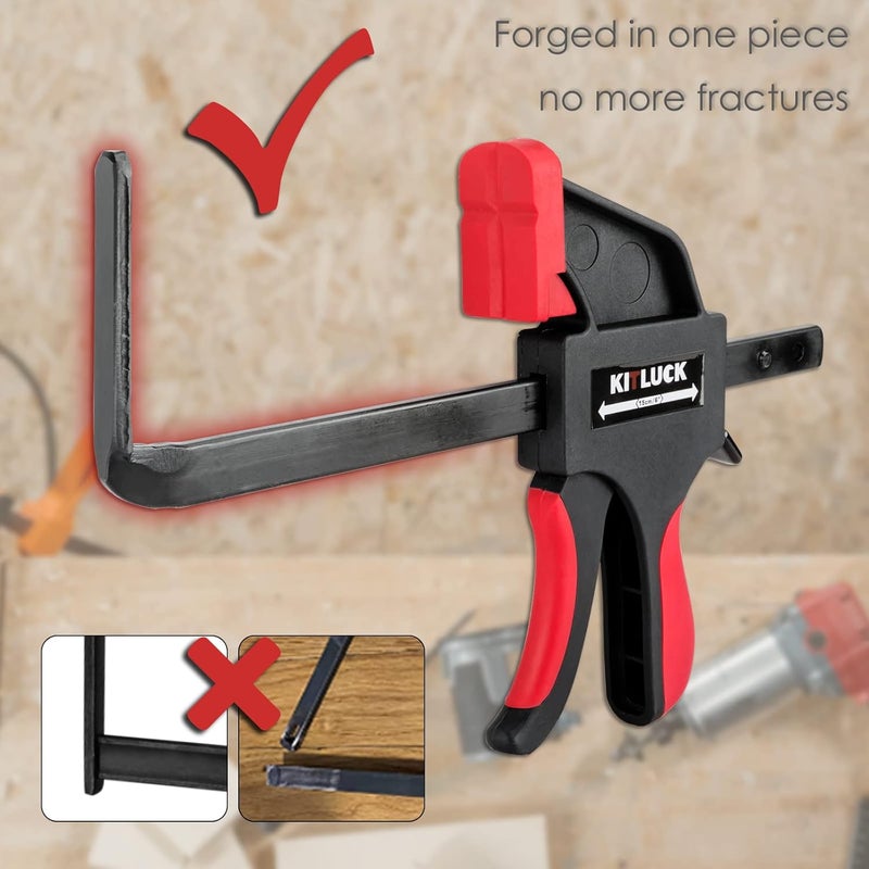 KITLUCK Track Saw Clamp, Quick Release Guide Rail Clamp for Circular Saw Guide Rail System, 6" Clamping Thickness, Universal Wood Track Clamps for Woodworking-2 Pcs - Image 3